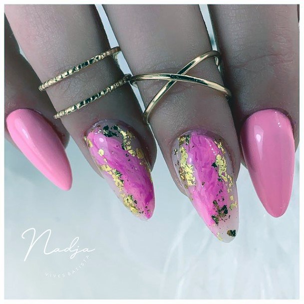 Colorful Womens Pink Dress Nail Design Ideas