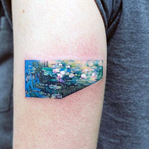 Colorful Womens Pond Tattoo Design Ideas