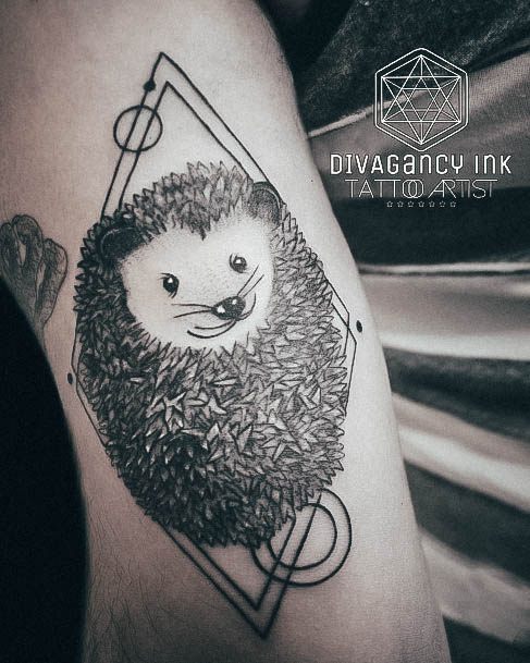 Colorful Womens Porcupine Tattoo Design Ideas