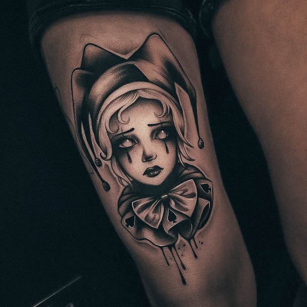 Colorful Womens Portrait Tattoo Design Ideas