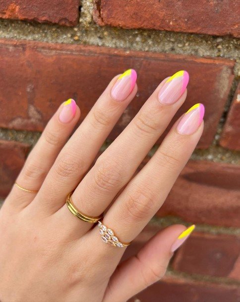 Colorful Womens Purple And Yellow Nail Design Ideas