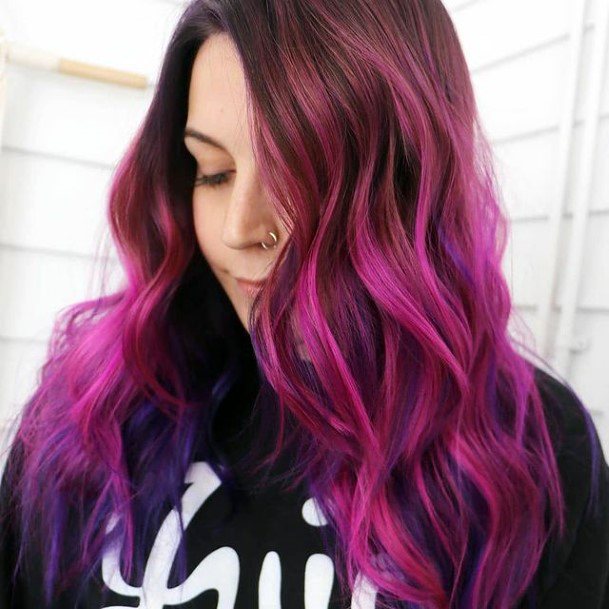 Colorful Womens Purple Ombre Hairstyles Design Ideas