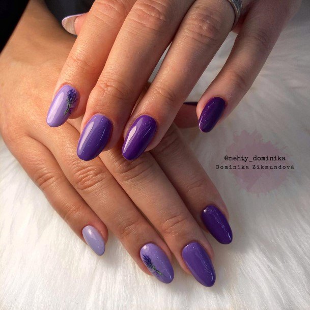 Colorful Womens Purple Ombre Nail Design Ideas