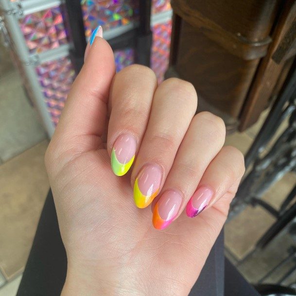 Colorful Womens Rainbow Nail Design Ideas