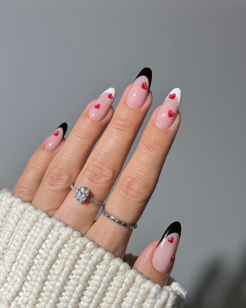 Colorful Womens Red And Nude Nail Design Ideas