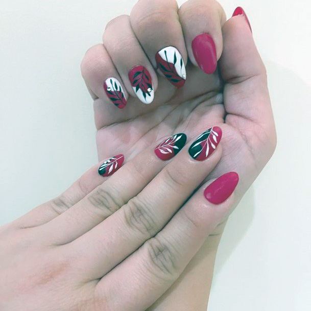 Colorful Womens Red Dress Nail Design Ideas