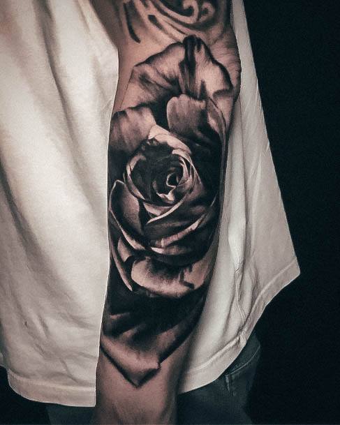 Colorful Womens Rose Forearm Tattoo Design Ideas