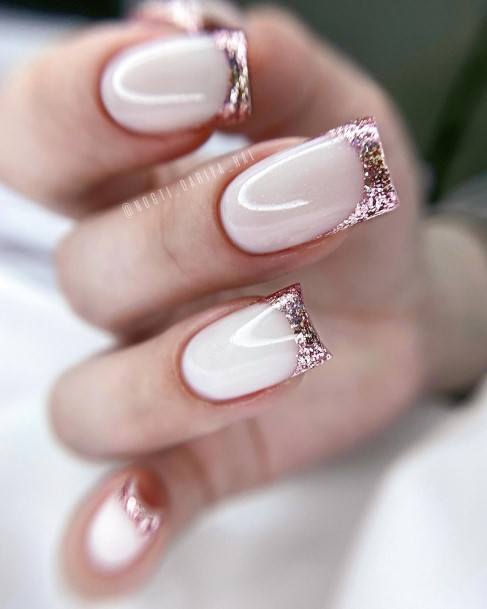 Colorful Womens Short Pink And White Nail Design Ideas