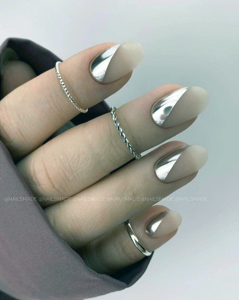 Colorful Womens Silver Dress Nail Design Ideas