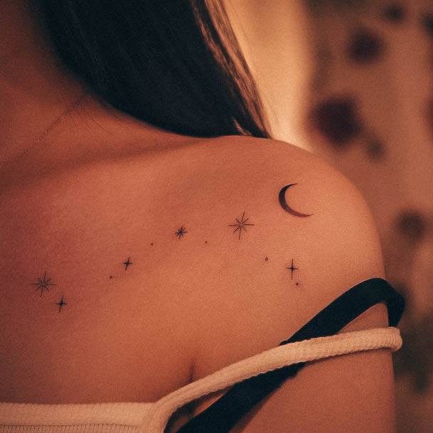 star tattoo designs for girls on shoulder