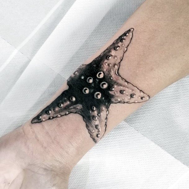 Colorful Womens Starfish Tattoo Design Ideas