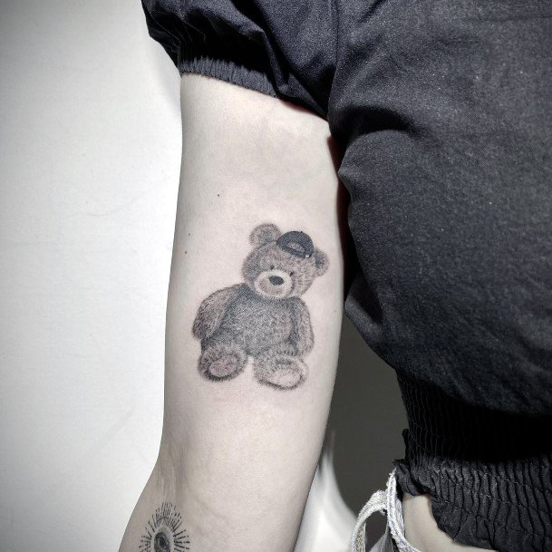 Colorful Womens Teddy Bear Tattoo Design Ideas