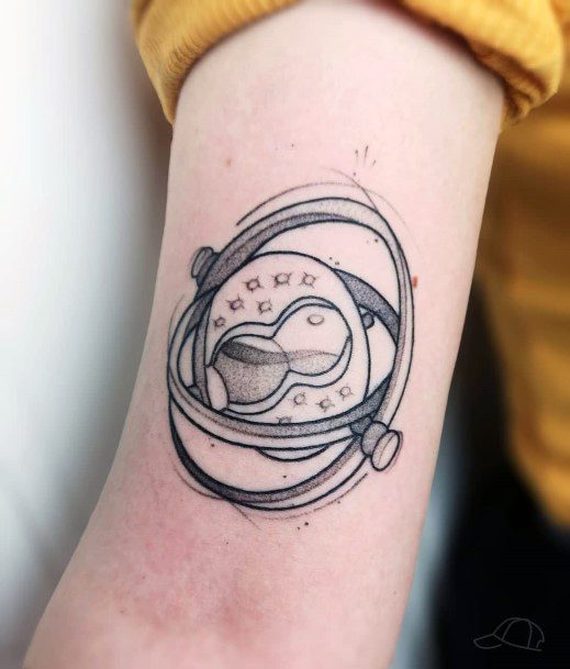 Colorful Womens Time Turner Tattoo Design Ideas