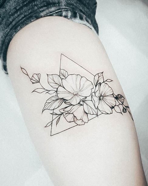 Colorful Womens Triangle Tattoo Design Ideas