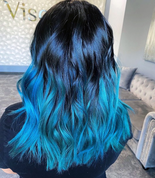 Colorful Womens Turquoise Hairstyles Design Ideas