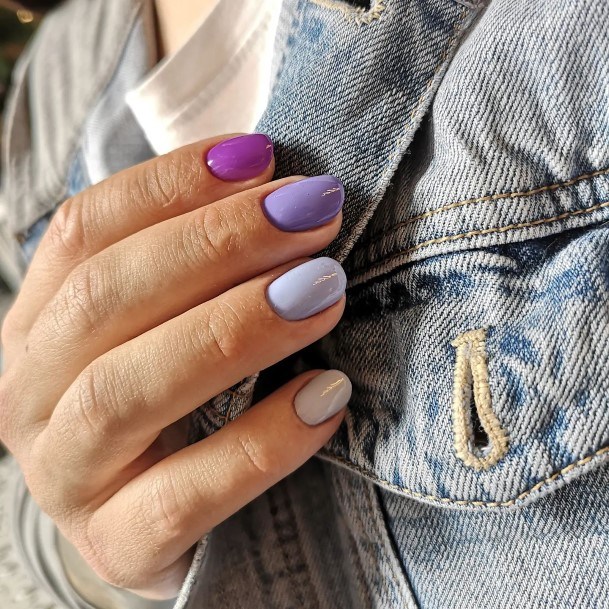 Colorful Womens Violet Nail Design Ideas