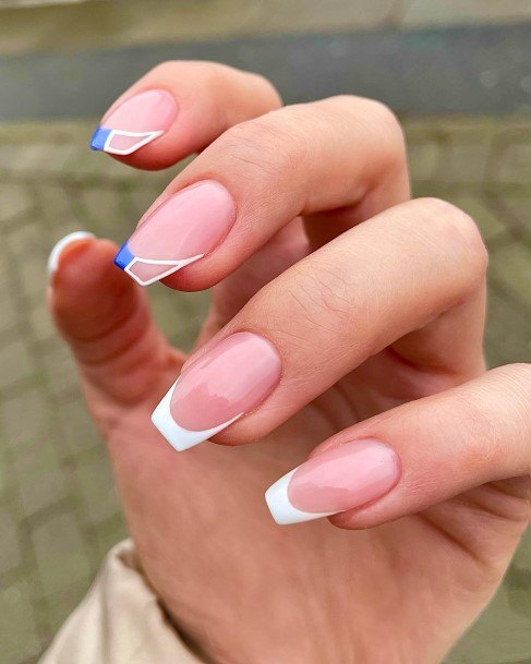 Colorful Womens White French Nail Design Ideas