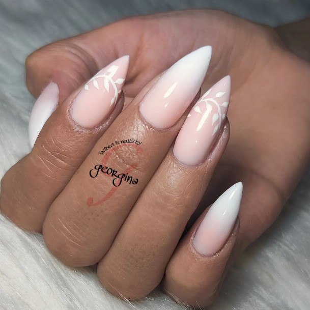 Colorful Womens White Ombre Nail Design Ideas