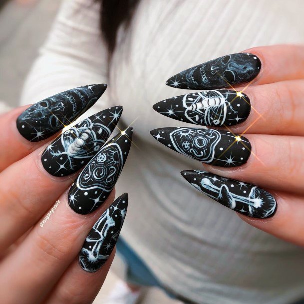 Colorful Womens Witch Nail Design Ideas