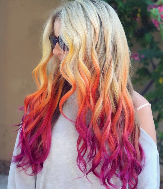 Colorful Womens Yellow Ombre Hairstyles Design Ideas