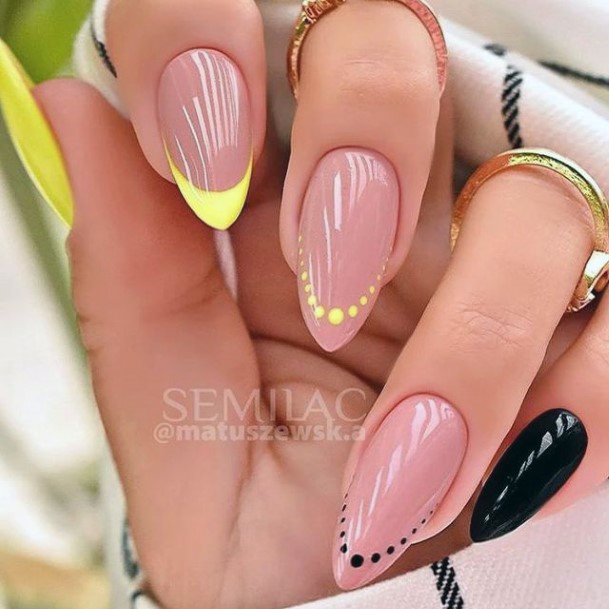 Colorful Womens Yellow Summer Nail Design Ideas