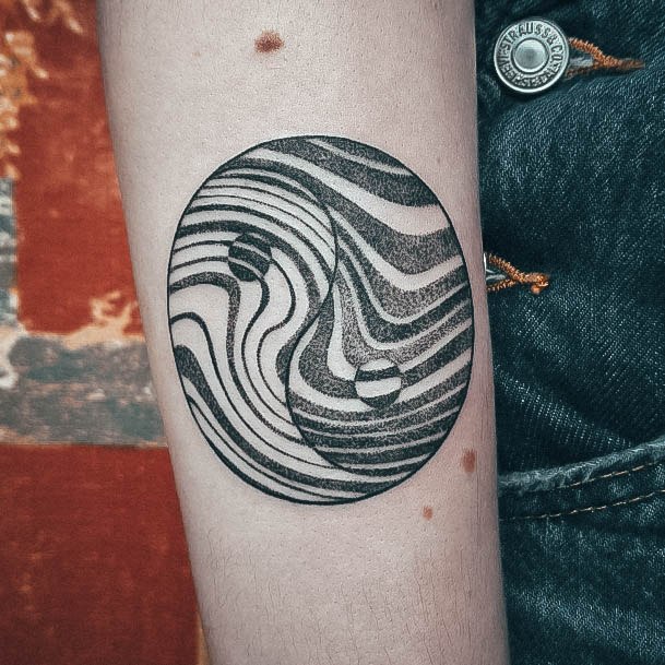 Colorful Womens Yin Yang Tattoo Design Ideas