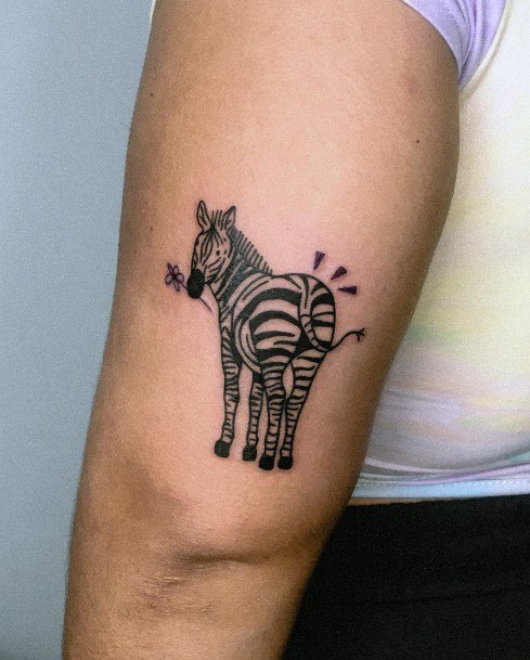 Colorful Womens Zebra Tattoo Design Ideas