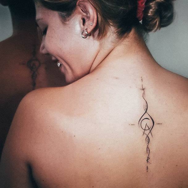 Compass Feminine Spine Terrific Design Ideas For Womens Dna Tattoo