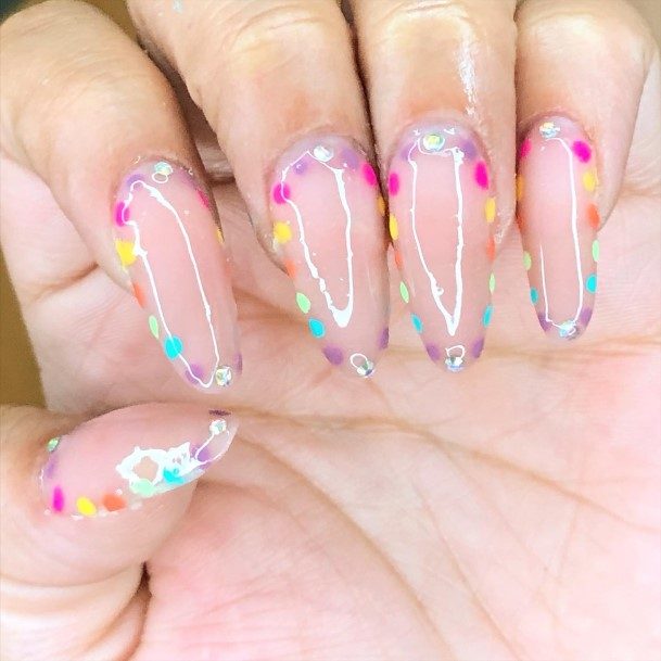 Confetti Nails Feminine Ideas