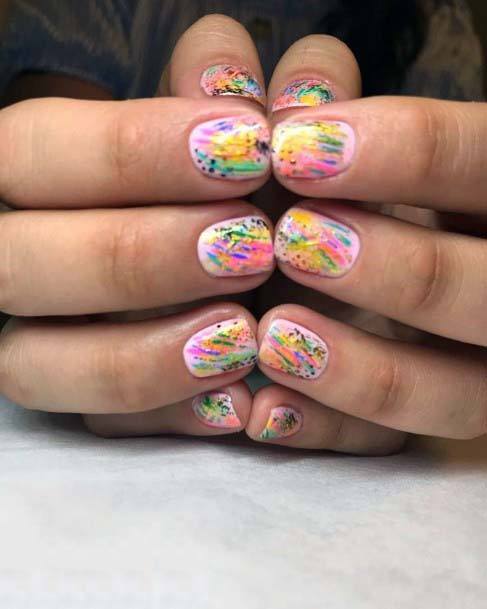 Confetti Summer Art Design On Nails