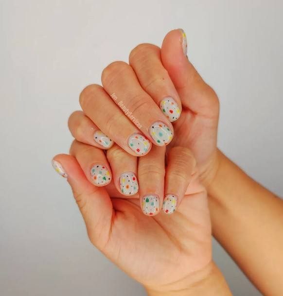 Confetti Womens Feminine Confetti Nails