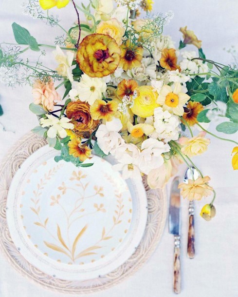 Contemporary Yellow Wedding Flowers