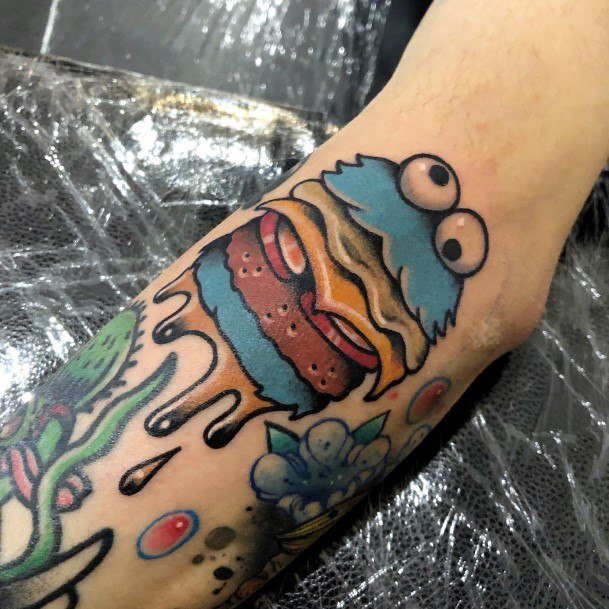 Cookie Monster Tattoo For Ladies