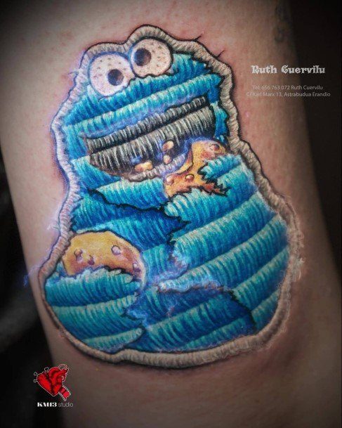 Cookie Monsteric Womens Cookie Monster Tattoo Designs