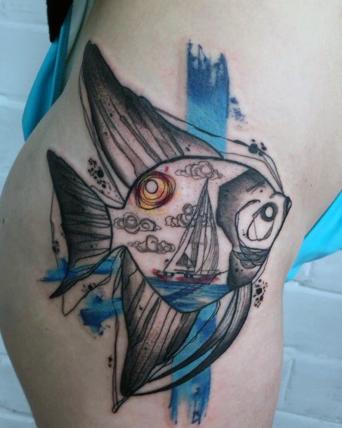 Cool Angel Fish Tattoos For Women