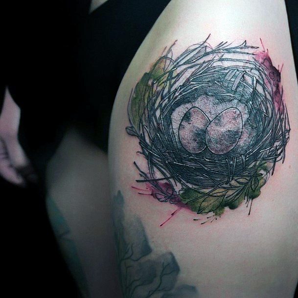 Cool Birds Nest Tattoos For Women