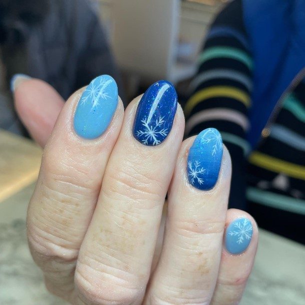 Cool Blue Winter Nails For Women
