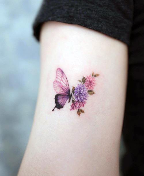 Cool Butterfly Flower Tattoos For Women