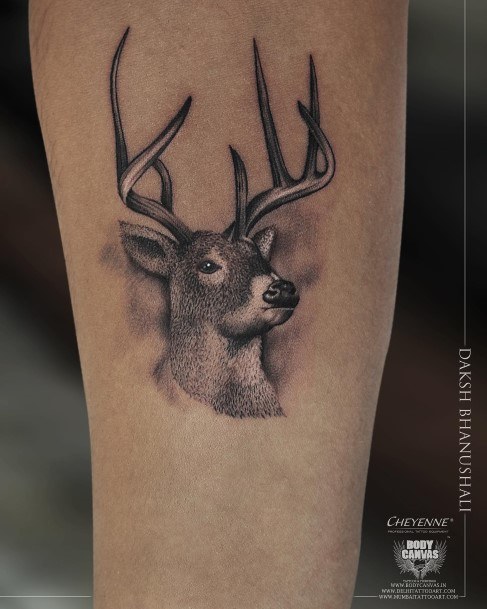 Cool Caribou Reindeer Tattoos For Women