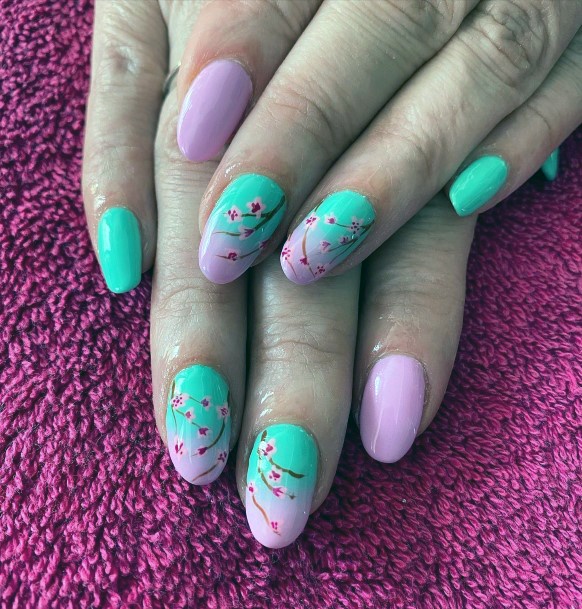 Cool Cherry Blossom Sakura Nails For Women