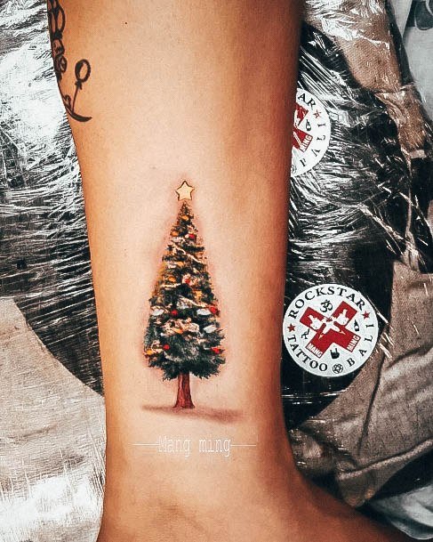 Cool Christmas Tree Tattoos For Women