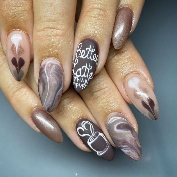 Cool Coffee Nails For Women