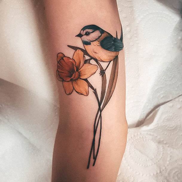 Cool Daffodil Tattoos For Women