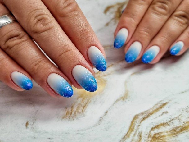 Cool Dark Blue Ombre Nails For Women