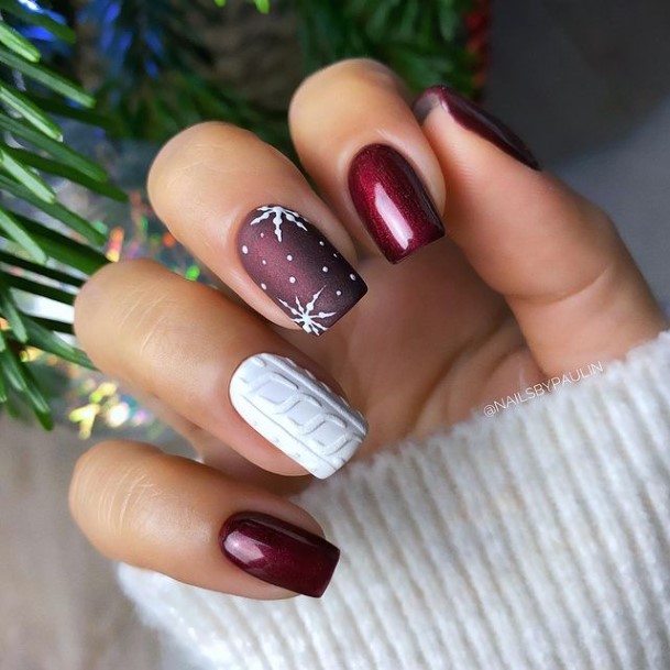 Cool Dark Maroon Nails For Women
