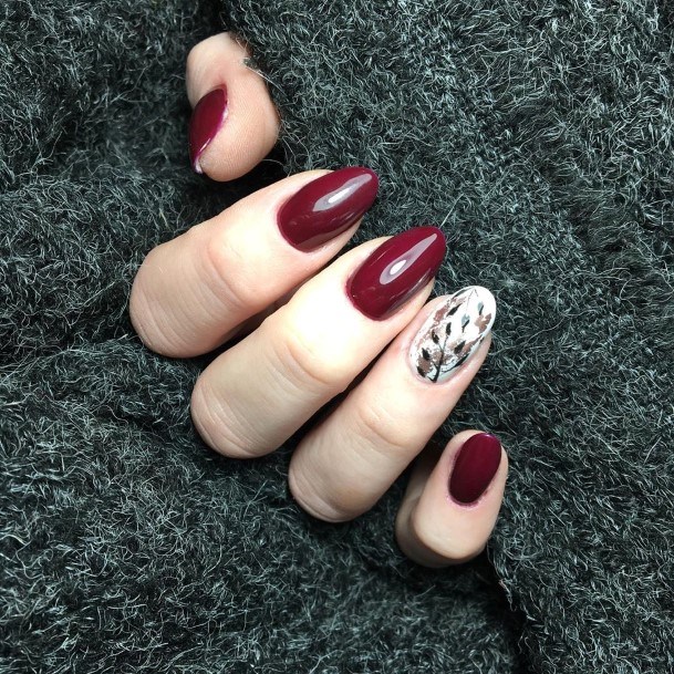 Cool Dark Red Nails For Women