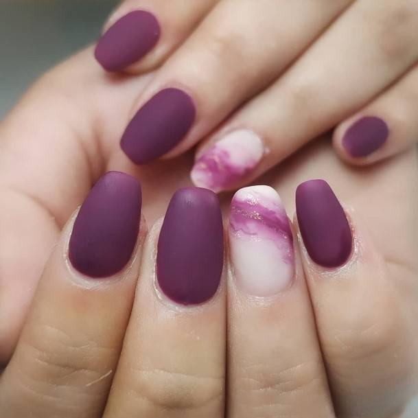 Cool Deep Purple Nails For Women