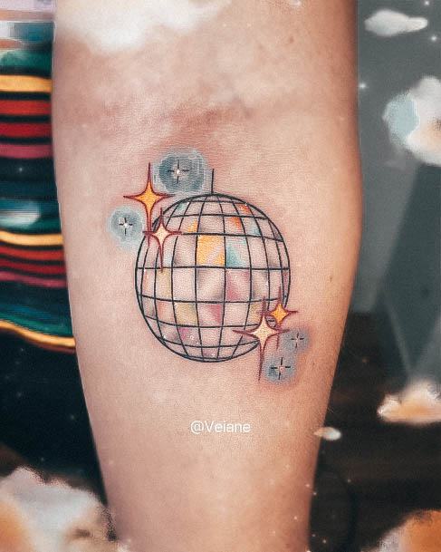 Cool Disco Ball Tattoos For Women