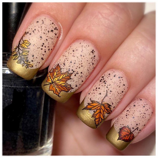 Cool Fall Leaf Nails For Women