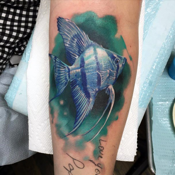 Cool Female Angel Fish Tattoo Designs